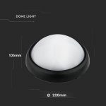 LED Stropna svetilka/12W/Okrogla/Črno ogrodje/Vodoodporna - slika 4