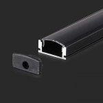 Led kanal z difuzorjem svetlobe 2000x17.4x7mm /črn - slika 4
