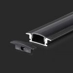 Aluminijasti profil za led trakove / 2000*24.7mm*7mm /črn - slika 4