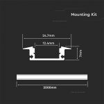 Aluminijasti profil za led trakove / 2000*24.7mm*7mm - slika 2