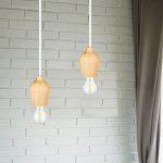 LED Viseča svetilka / Lesena / Žica različnih barv - slika 2