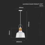LED Aluminijasta viseča svetilka/Črna ali Bela - slika 4
