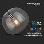 LED Viseča svetilka/E27/Sivo steklo/3-žilna vzmet/F300mm/Moderna - slika 3