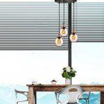 LED Trio steklena viseča svetilka/E27 držalo s stekleno svetilko Shade Amber - slika 3
