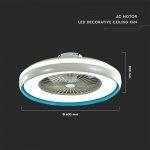 Stropni ventilator z led panelom / 45W / daljinec /modri obroč - slika 9