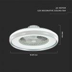 Stropni ventilator z led panelom / 45W / daljinec / sivi obroč - slika 9