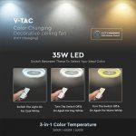 Stropni ventilator z led panelom / 45W / daljinec / sivi obroč - slika 7