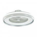 Stropni ventilator z led panelom / 45W / daljinec / sivi obroč