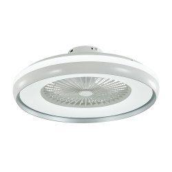 Stropni ventilator z led panelom / 45W / daljinec / sivi obroč