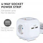 Električni adapter / 2x USB/kocka/5x EU plug - slika 2