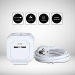 Električni adapter / 2x USB/kocka/5x EU plug - slika 3