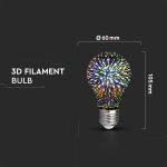 LED filamentna žarnica / E27/ 3W A60 - slika 3