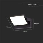 17W Črn LED Stenski Reflektor z nastavljivo smerjo svetlobe - slika 3